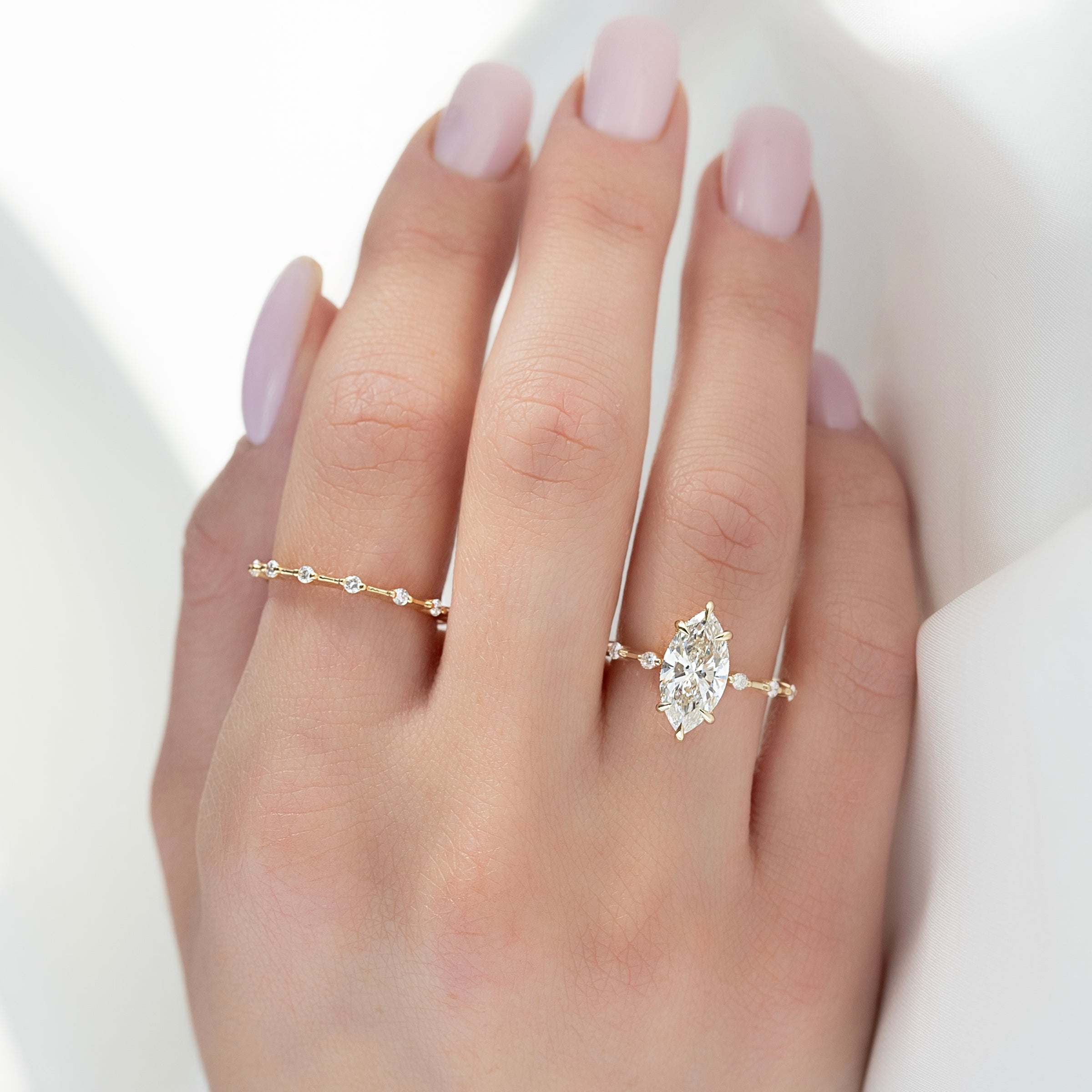 The Hidden Halo Penelope Set With A 2 Carat Marquise Lab Diamond