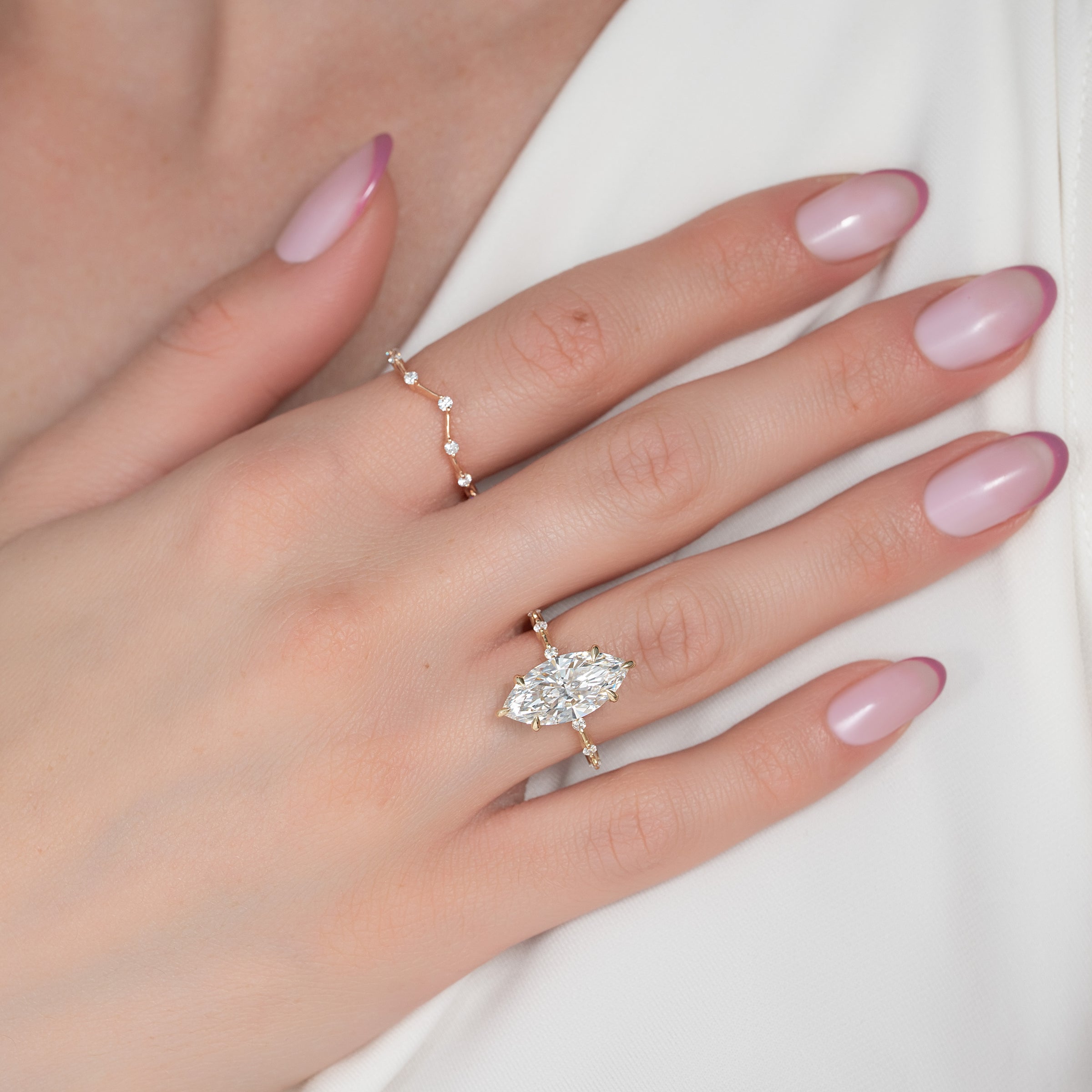 The Hidden Halo Penelope Set With A 2 Carat Marquise Lab Diamond
