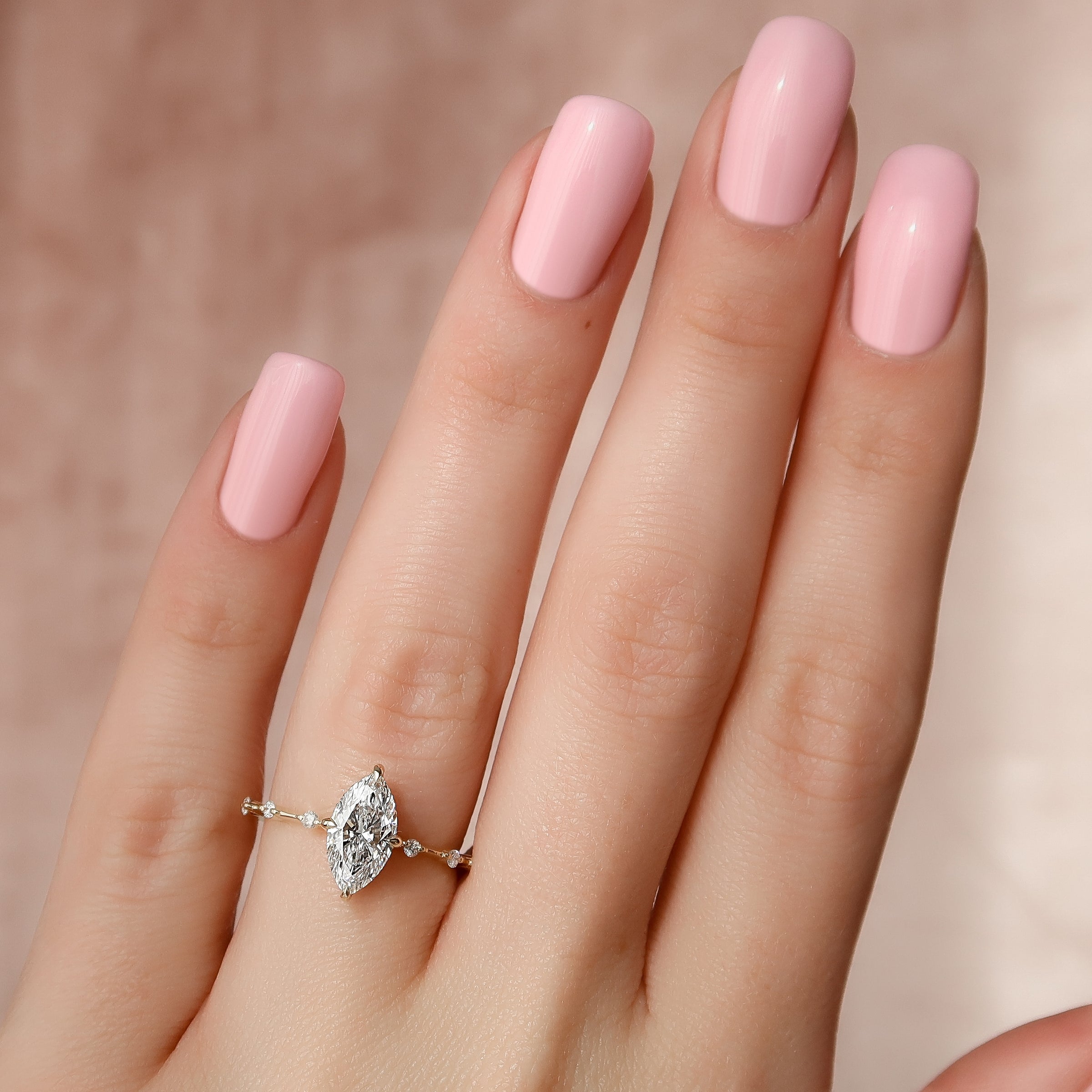 The Hidden Halo Penelope Set With A 2 Carat Marquise Lab Diamond