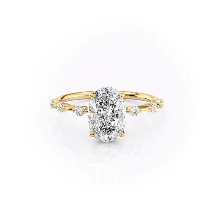 The Hidden Halo Penelope Set With A 2 Carat Oval Lab Diamond