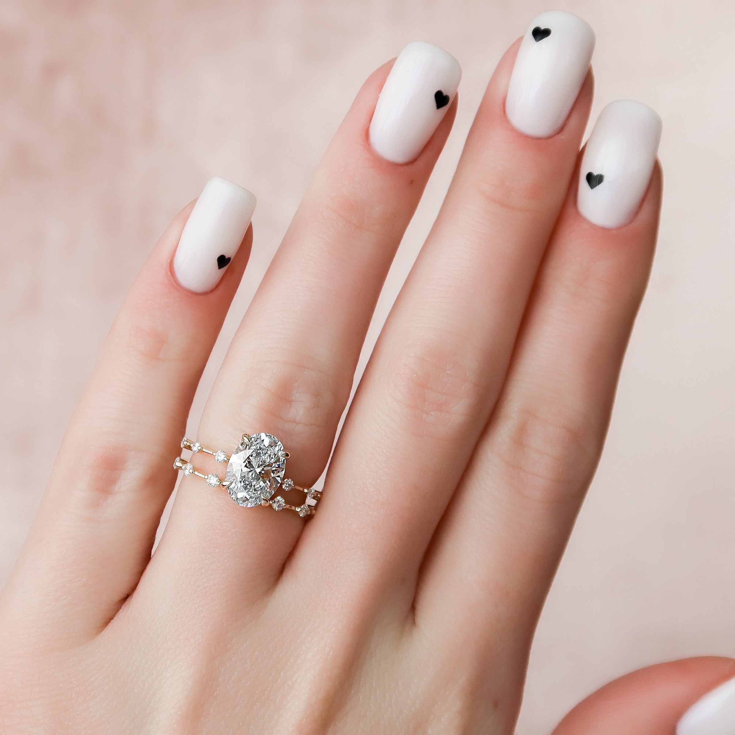 The Hidden Halo Penelope Set With A 2 Carat Oval Lab Diamond