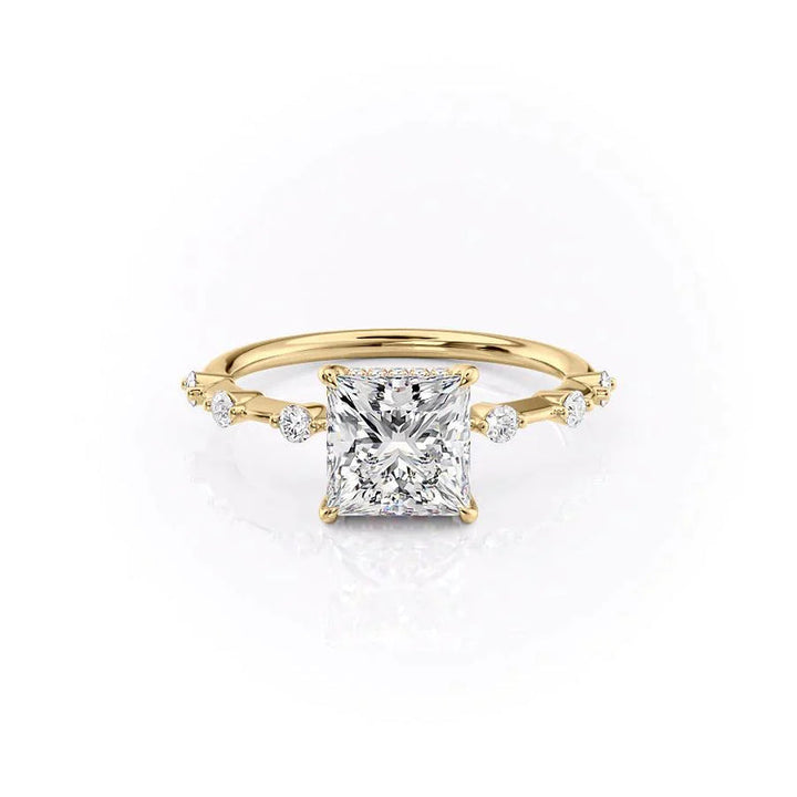 The Hidden Halo Penelope Set With A 2 Carat Princess Lab Diamond