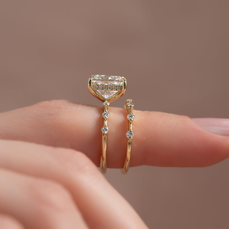 The Hidden Halo Penelope Set With A 2 Carat Princess Lab Diamond
