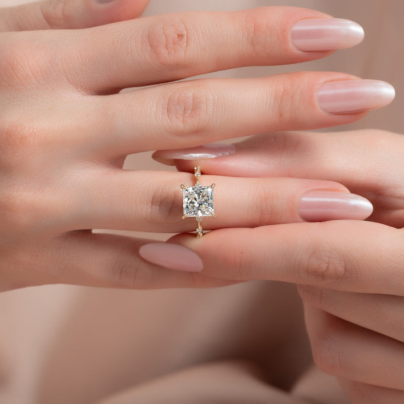 The Hidden Halo Penelope Set With A 2 Carat Princess Lab Diamond