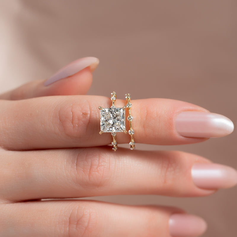 The Hidden Halo Penelope Set With A 2 Carat Princess Lab Diamond