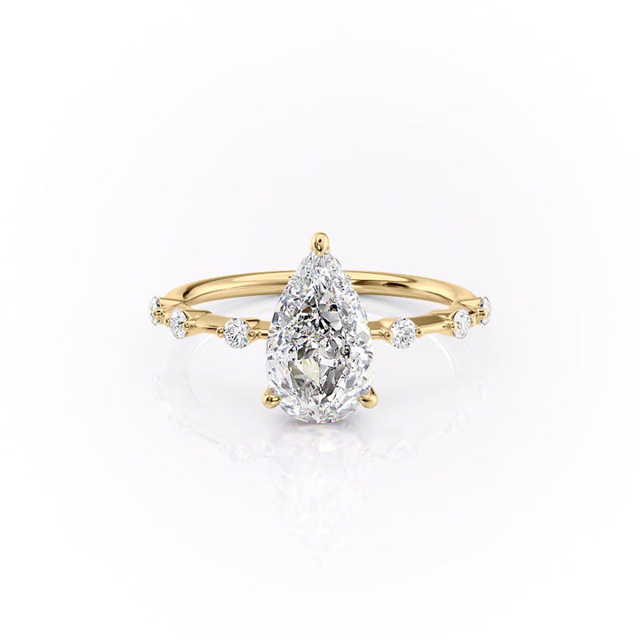 The Hidden Halo Penelope Set With A 2 Carat Pear Lab Diamond