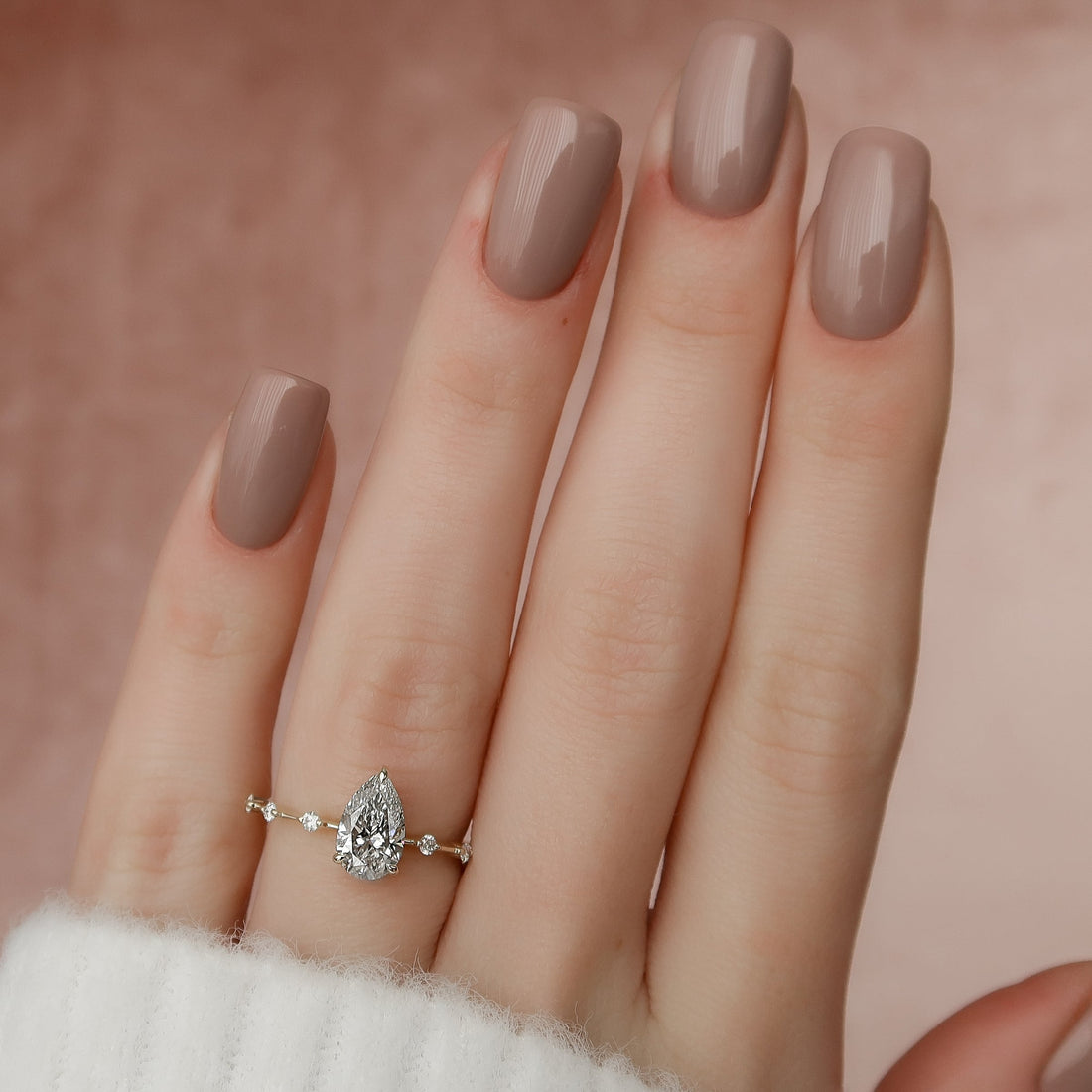 The Hidden Halo Penelope Set With A 2 Carat Pear Lab Diamond