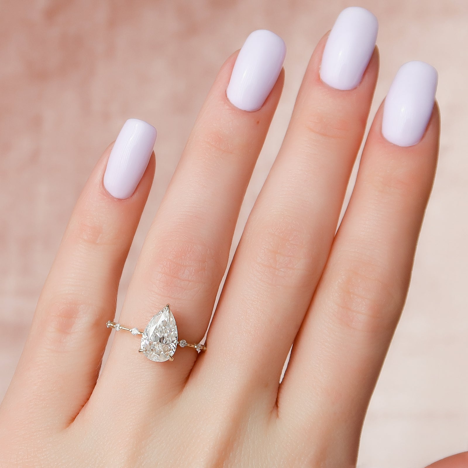 The Hidden Halo Penelope Set With A 2 Carat Pear Lab Diamond