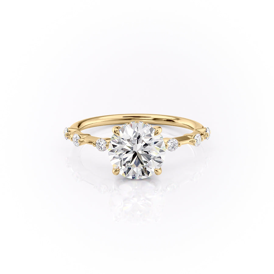 The Hidden Halo Penelope Set With A 2 Carat Round Lab Diamond
