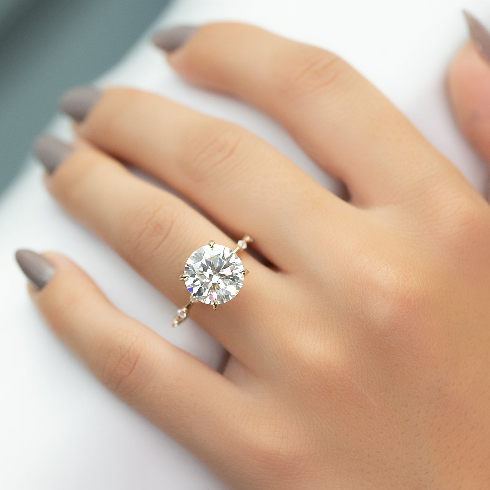 The Hidden Halo Penelope Set With A 2 Carat Round Lab Diamond