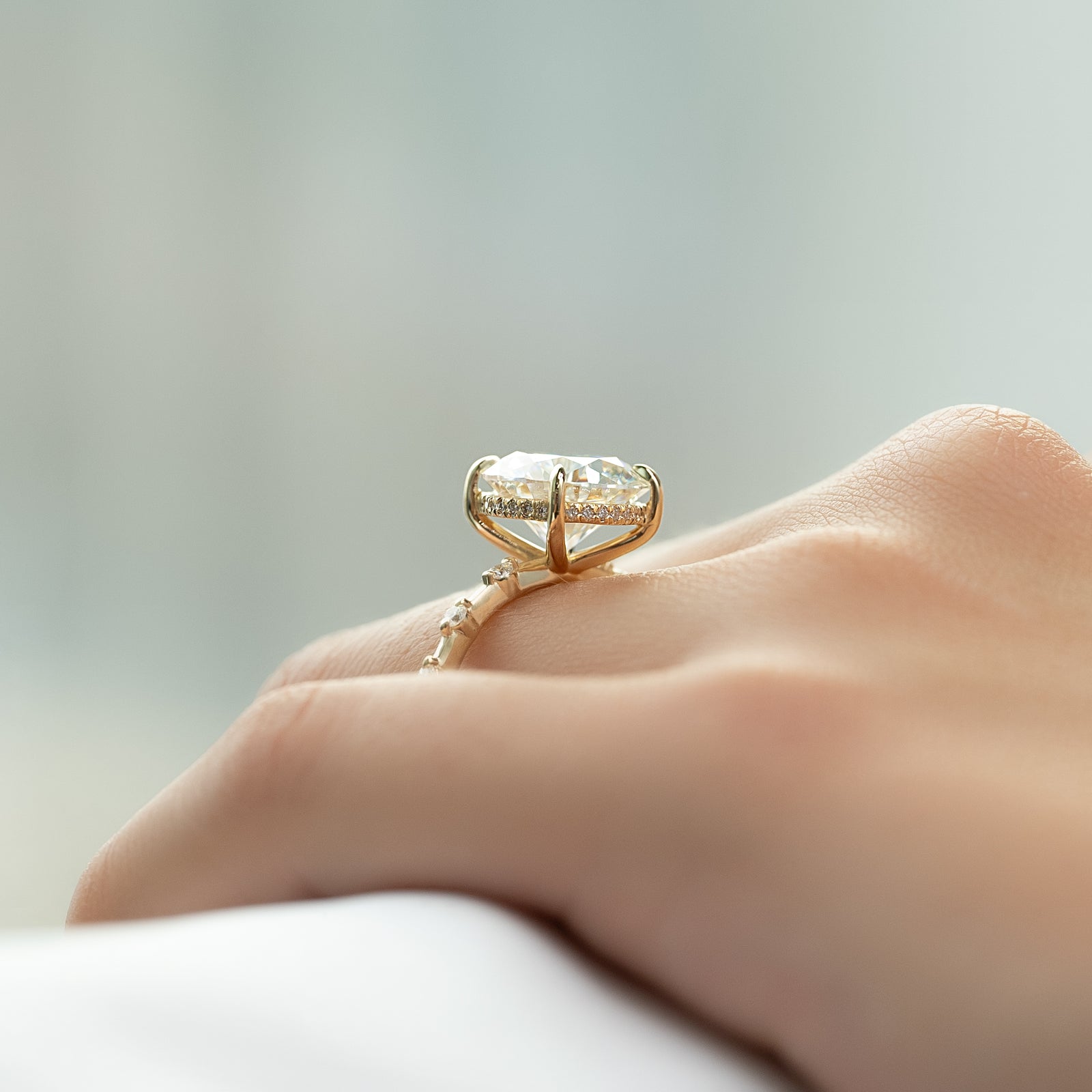 The Hidden Halo Penelope Set With A 2 Carat Round Lab Diamond