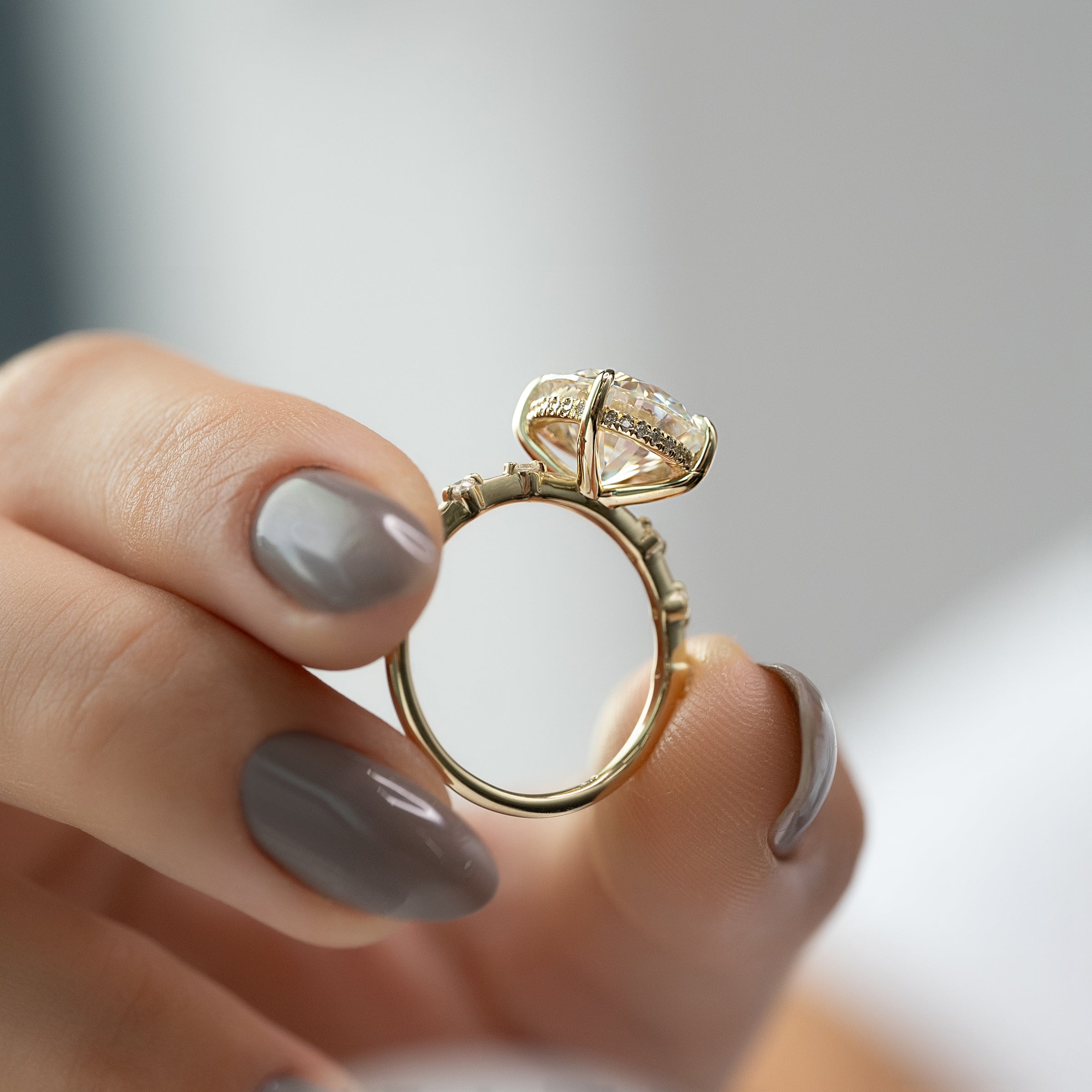 The Hidden Halo Penelope Set With A 2 Carat Round Lab Diamond