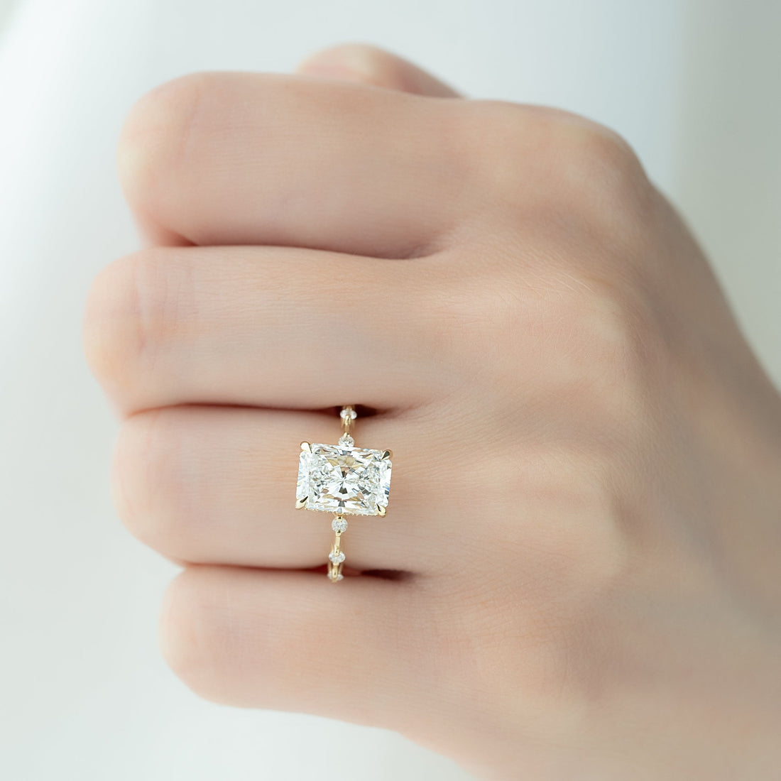 The Hidden Halo Penelope Set With A 2 Carat Radiant Lab Diamond