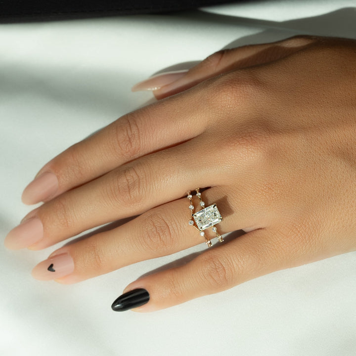 The Hidden Halo Penelope Set With A 2 Carat Radiant Lab Diamond