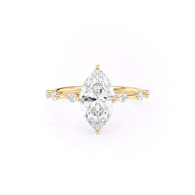 The Hidden Halo Penelope Set With A 2 Carat Marquise Lab Diamond