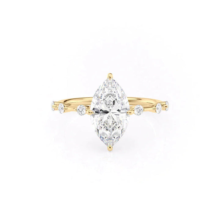 The Hidden Halo Penelope Set With A 2 Carat Marquise Lab Diamond