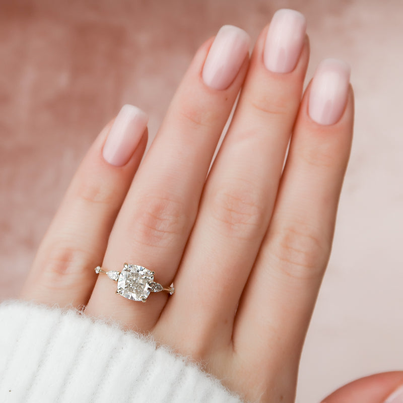 The Naomi Set With A 2 Carat Cushion Lab Diamond