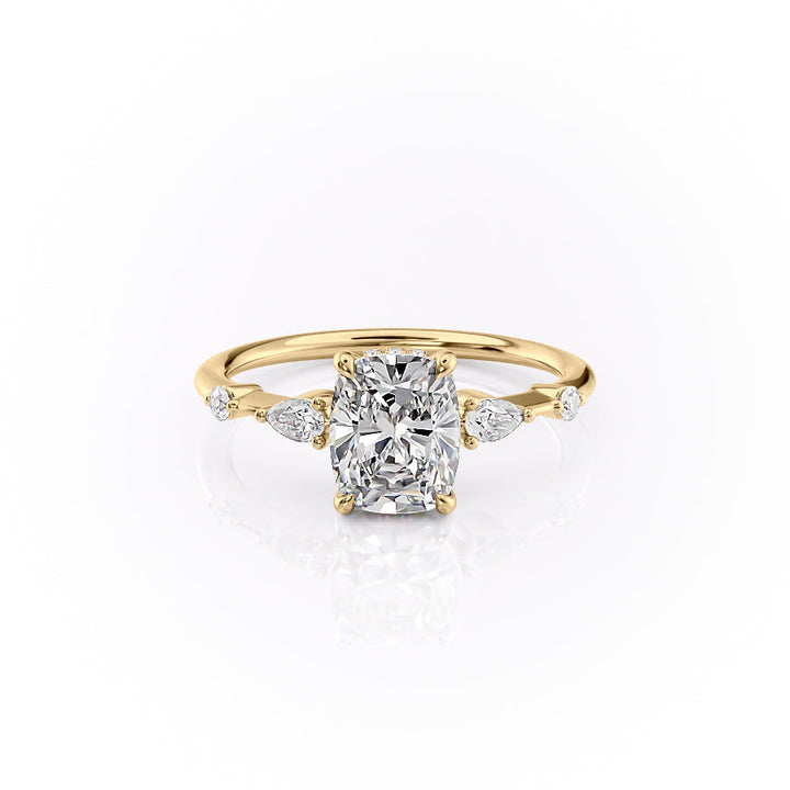 The Naomi Set With A 2 Carat Elongated Cushion Lab Diamond