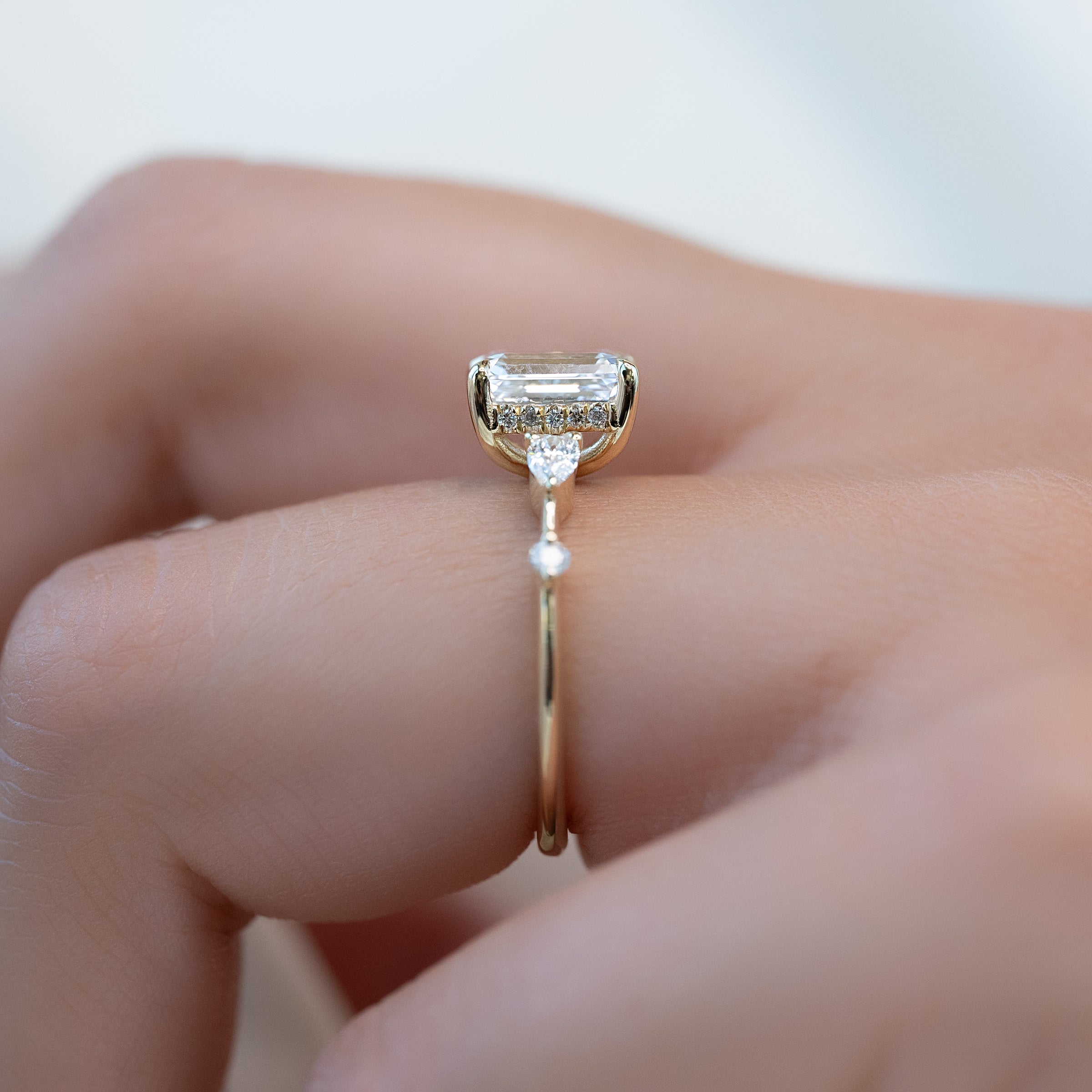 The Naomi Set With A 2 Carat Emerald Lab Diamond