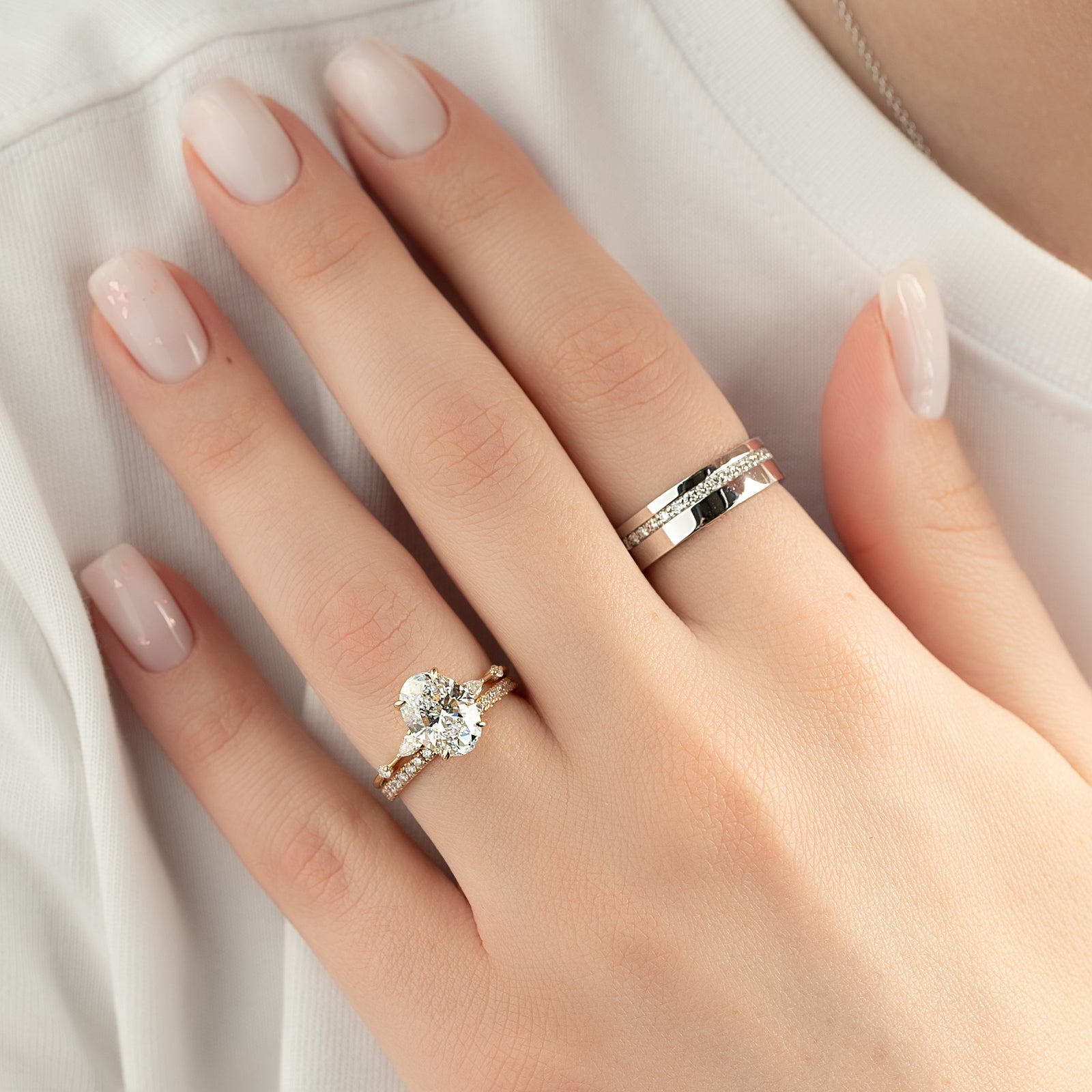 The Naomi Set With A 2 Carat Oval Lab Diamond