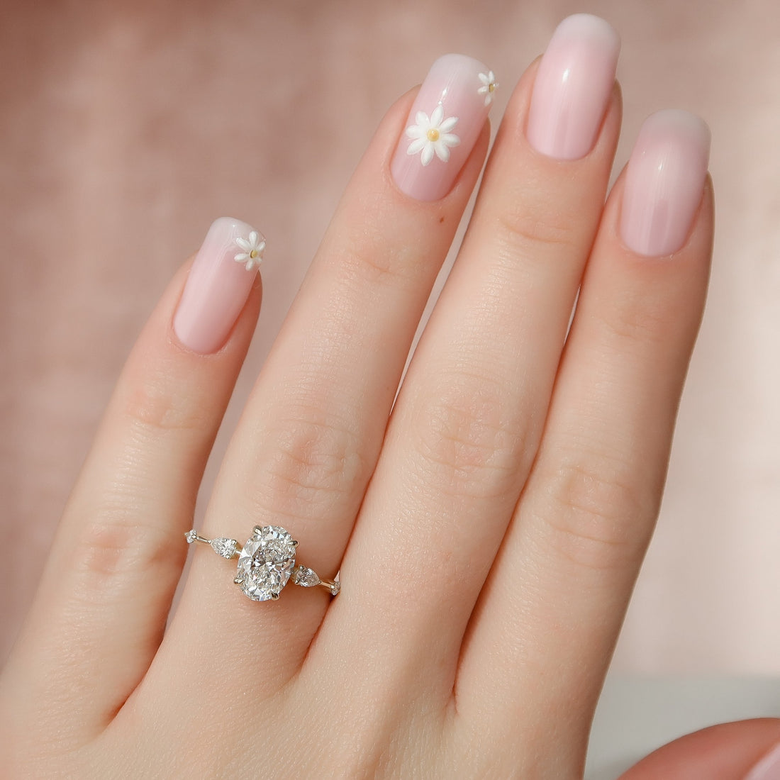 The Naomi Set With A 2 Carat Oval Lab Diamond