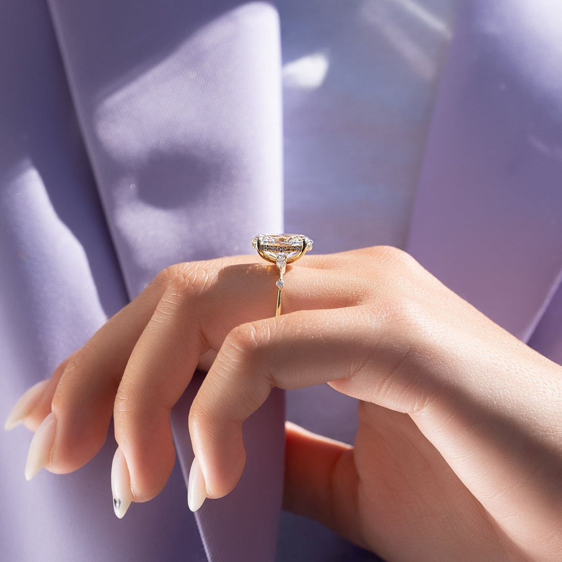 The Naomi Set With A 2 Carat Oval Lab Diamond