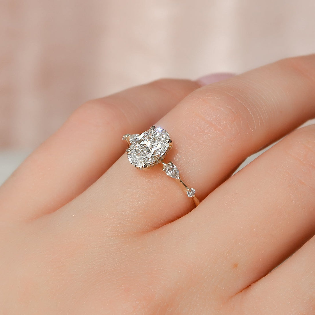 The Naomi Set With A 2 Carat Oval Lab Diamond