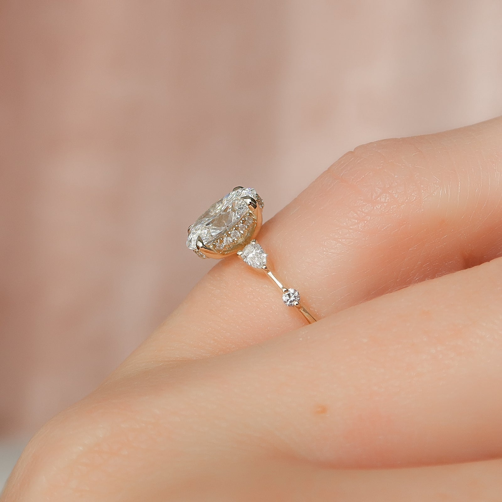 The Naomi Set With A 2 Carat Oval Lab Diamond