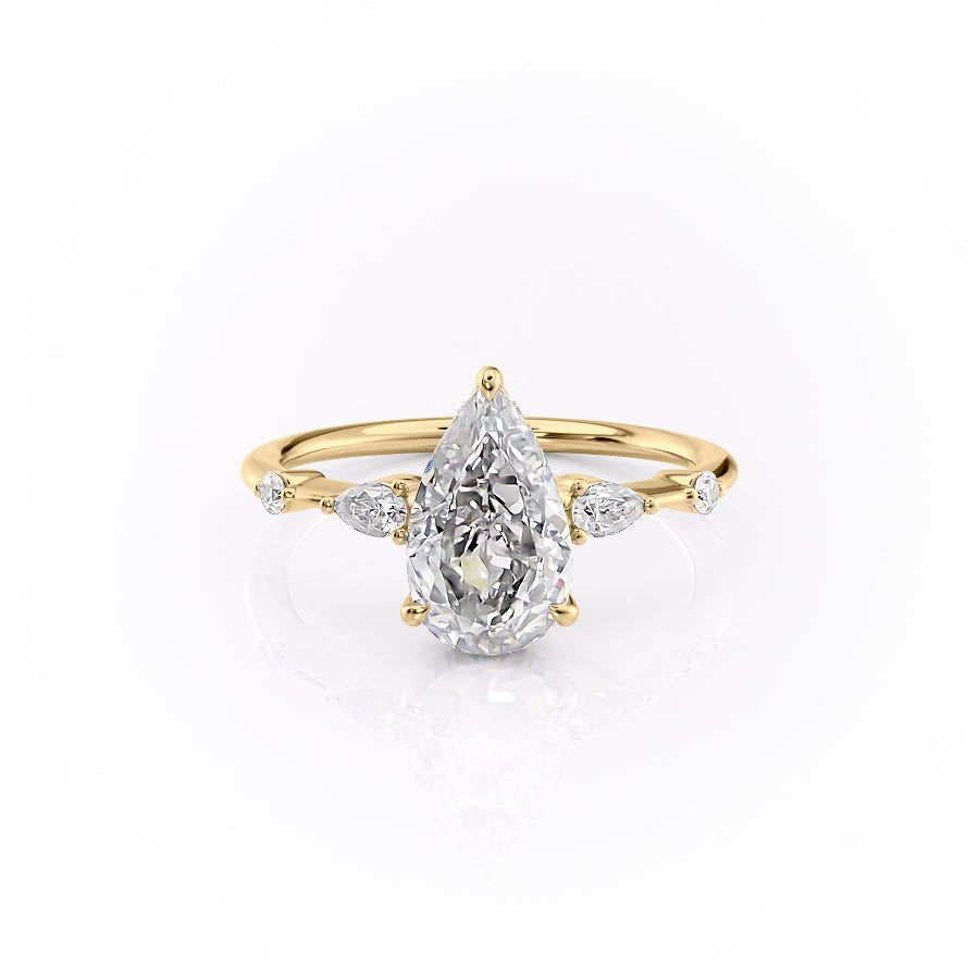 The Naomi Set With A 2 Carat Pear Lab Diamond