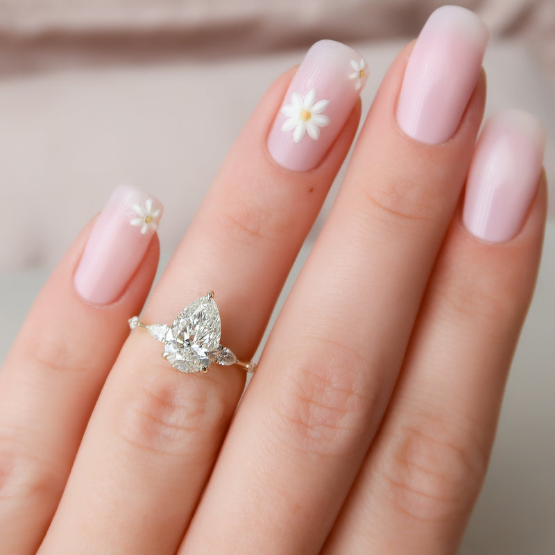 The Naomi Set With A 2 Carat Pear Lab Diamond