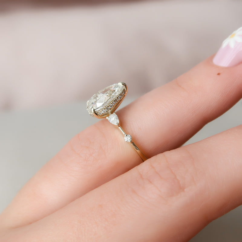 The Naomi Set With A 2 Carat Pear Lab Diamond