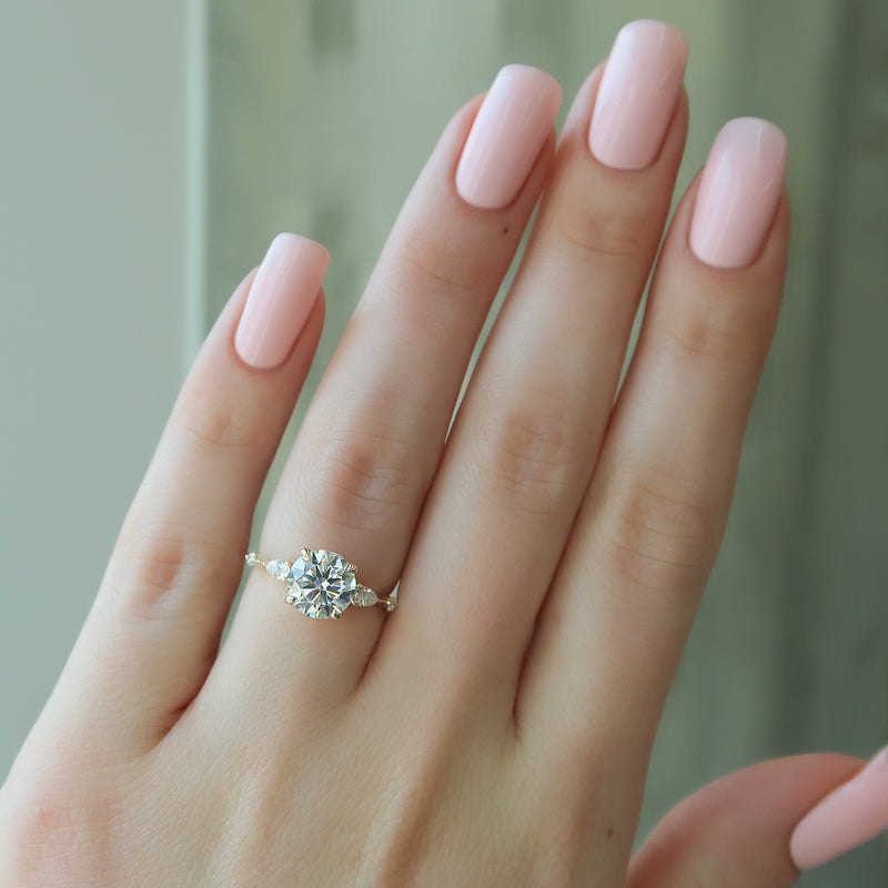 The Naomi Set With A 2 Carat Round Lab Diamond