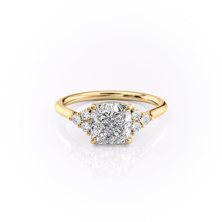The Scarlett Set With A 2 Carat Cushion Lab Diamond