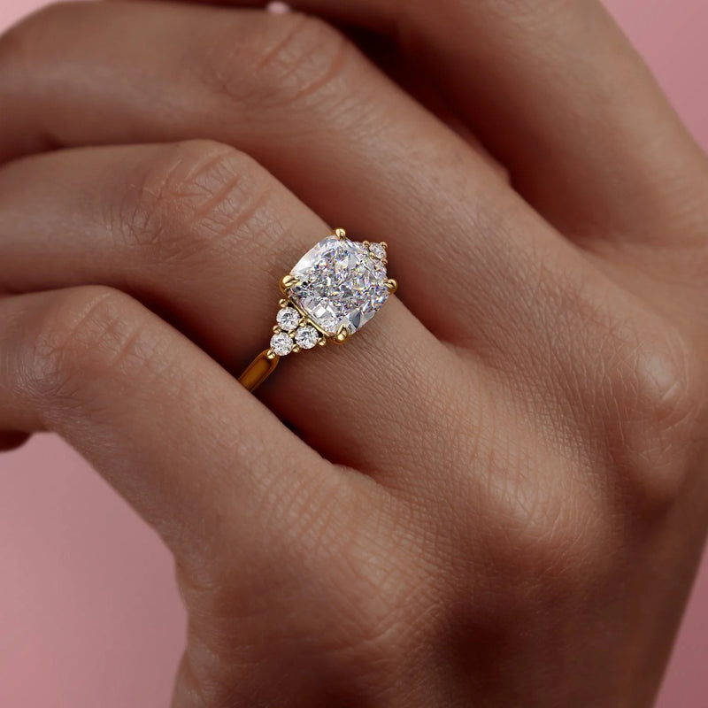 The Scarlett Set With A 2 Carat Cushion Lab Diamond