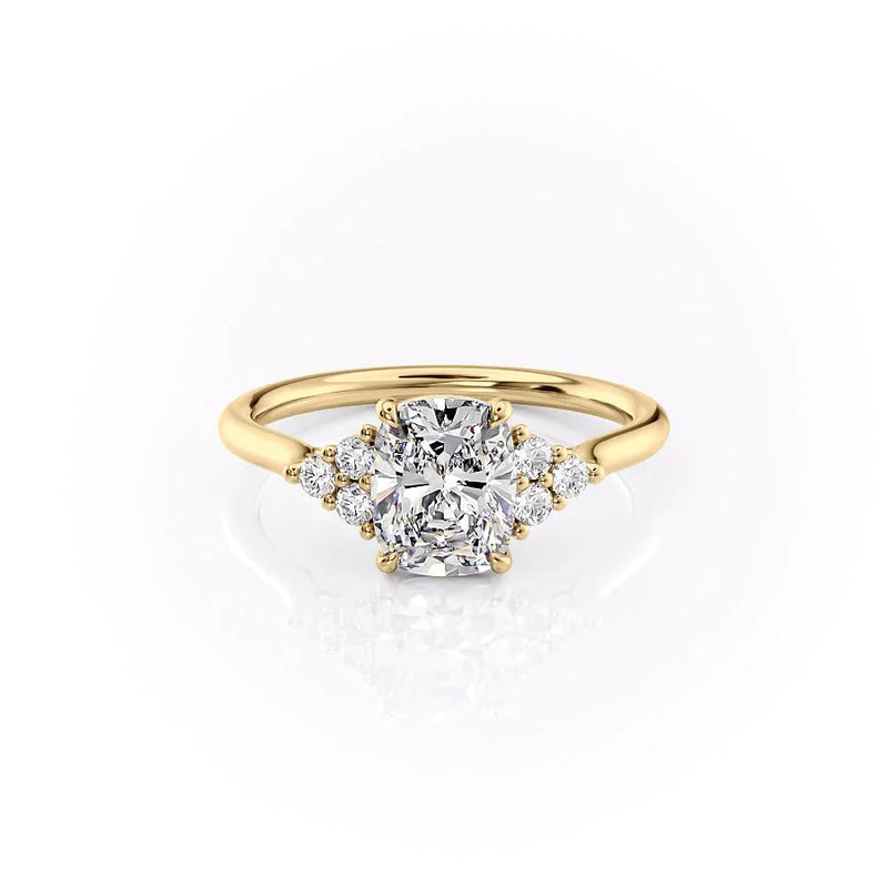 The Scarlett Set With A 2 Carat Elongated Cushion Lab Diamond