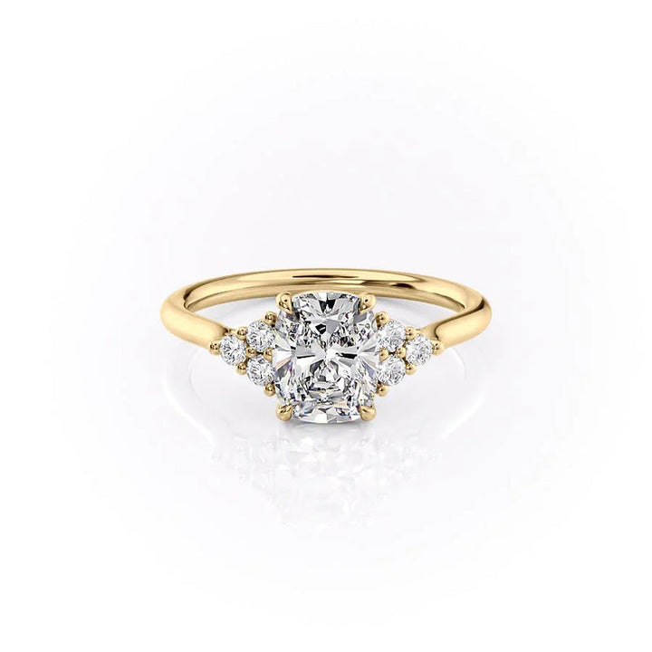 The Scarlett Set With A 2 Carat Elongated Cushion Lab Diamond