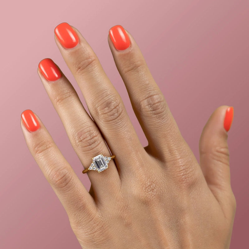 The Scarlett Set With A 2 Carat Emerald Lab Diamond