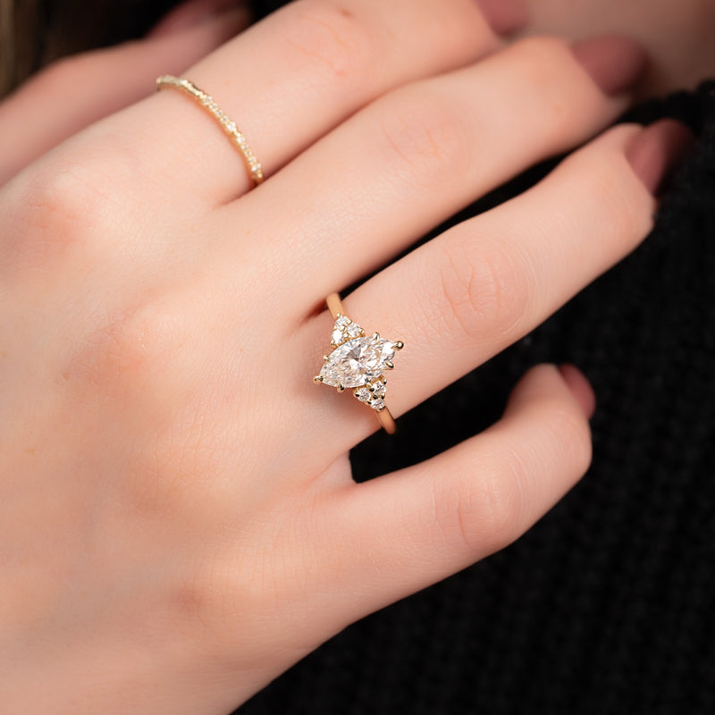 The Scarlett Set With A 2 Carat Marquise Lab Diamond