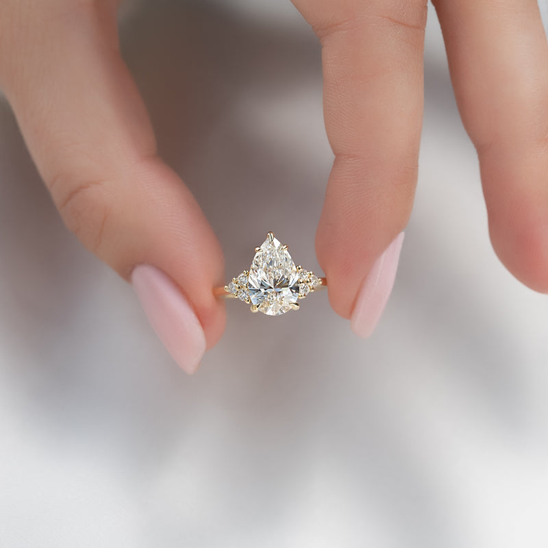 The Scarlett Set With A 2 Carat Pear Lab Diamond