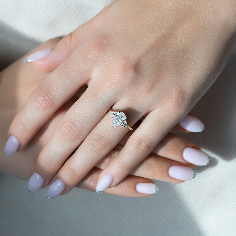 The Scarlett Set With A 2 Carat Pear Lab Diamond