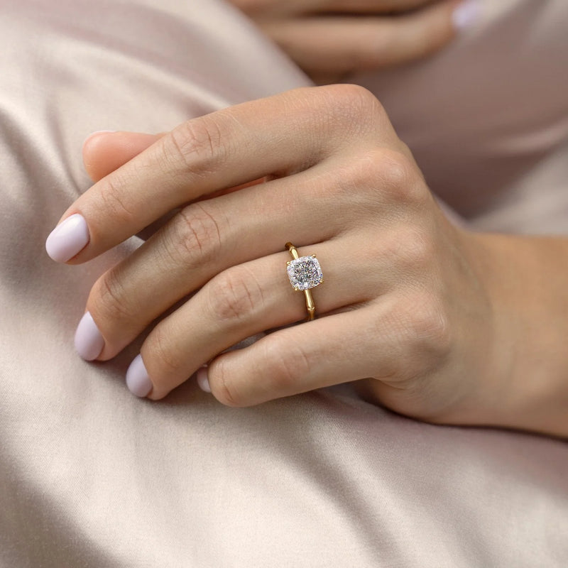 The Eve Set With A 2 Carat Cushion Lab Diamond