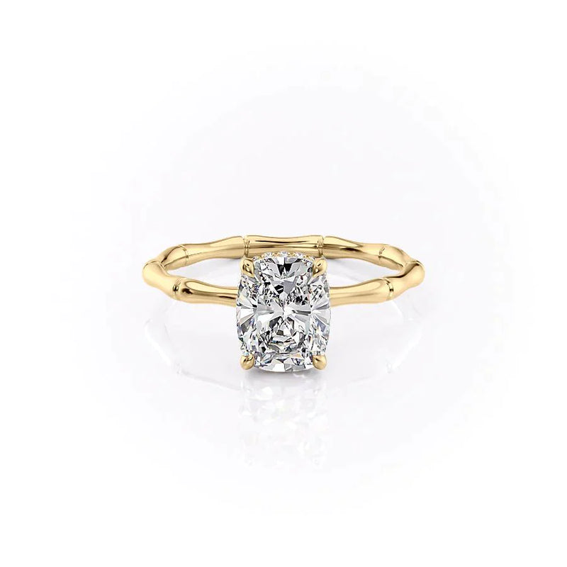 The Eve Set With A 2 Carat Elongated Cushion Lab Diamond
