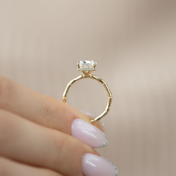 The Eve Set With A 2 Carat Elongated Cushion Lab Diamond