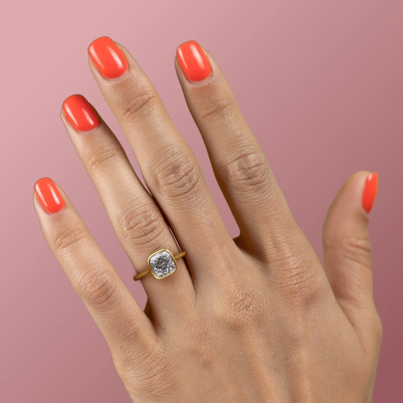 The Charlotte Set With A 2 Carat Cushion Lab Diamond