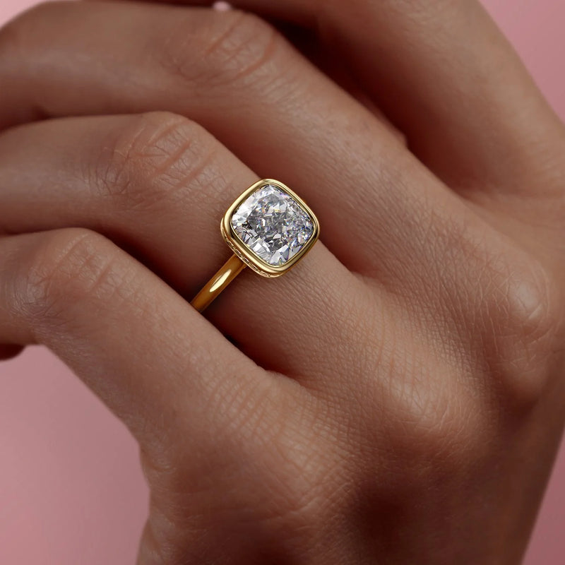The Charlotte Set With A 2 Carat Cushion Lab Diamond