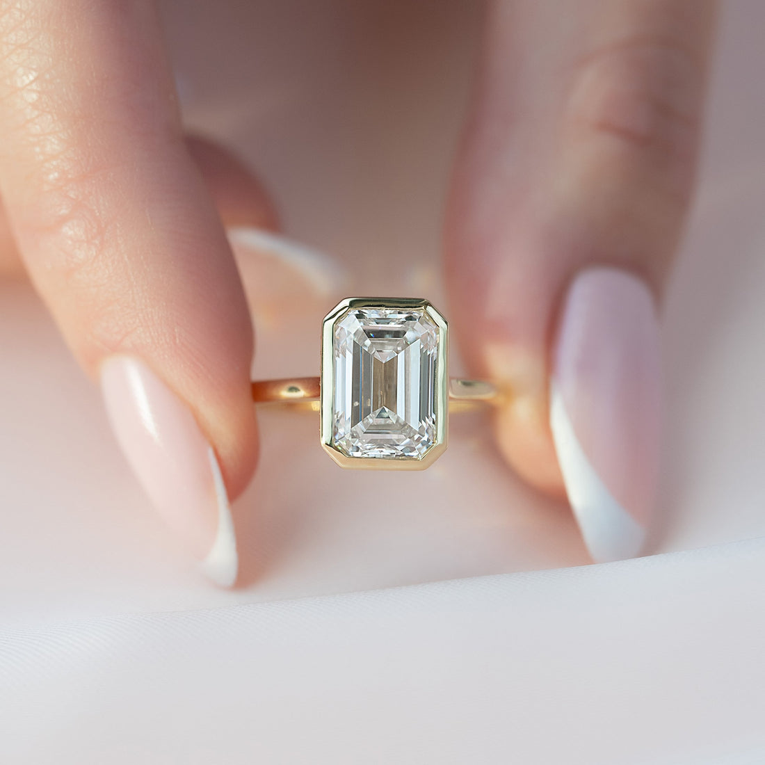 The Charlotte Set With A 2 Carat Emerald Lab Diamond