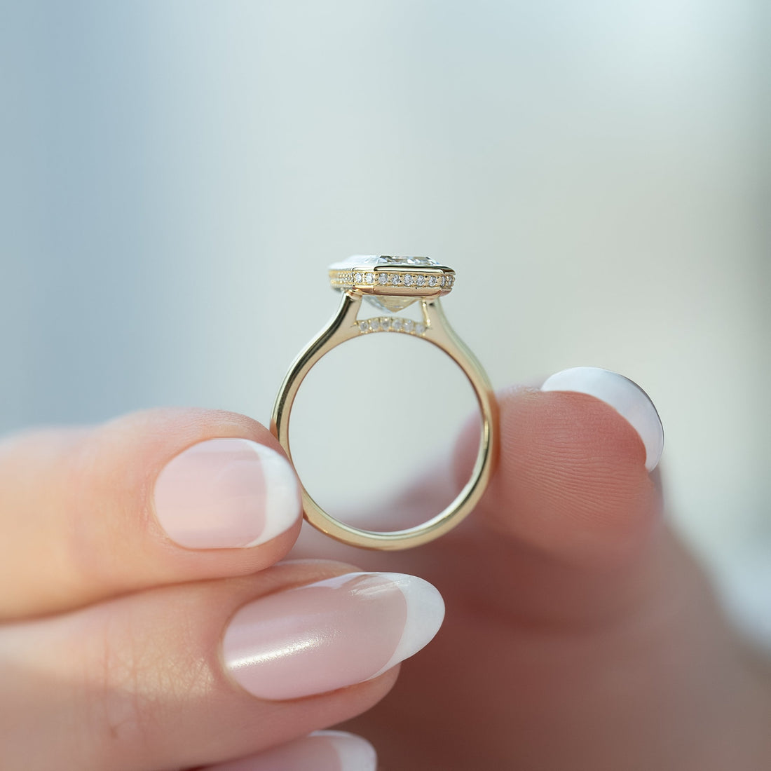 The Charlotte Set With A 2 Carat Emerald Lab Diamond