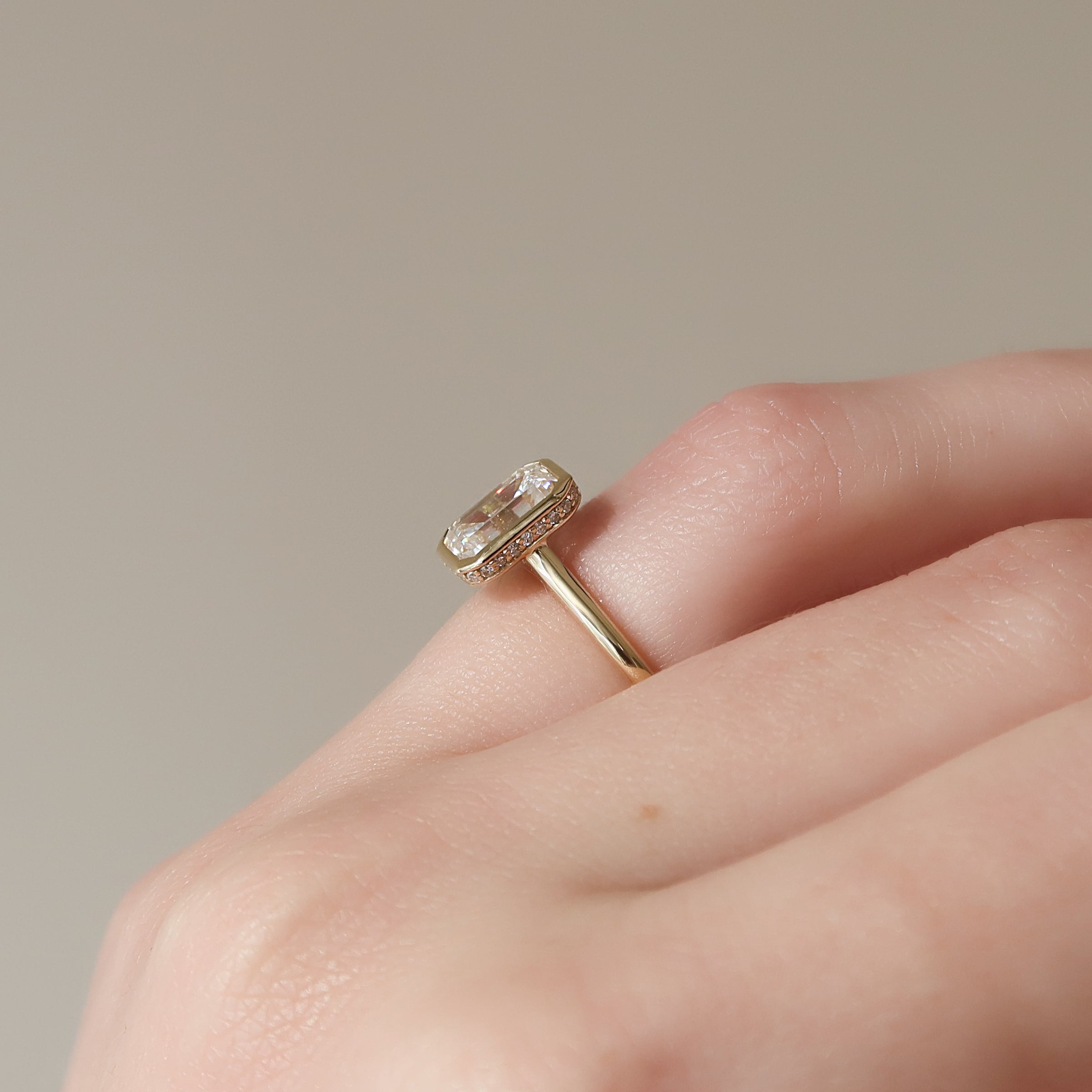 The Charlotte Set With A 2 Carat Emerald Lab Diamond