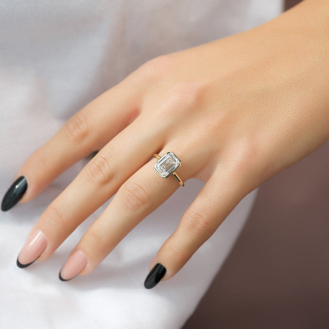 The Charlotte Set With A 2 Carat Emerald Lab Diamond