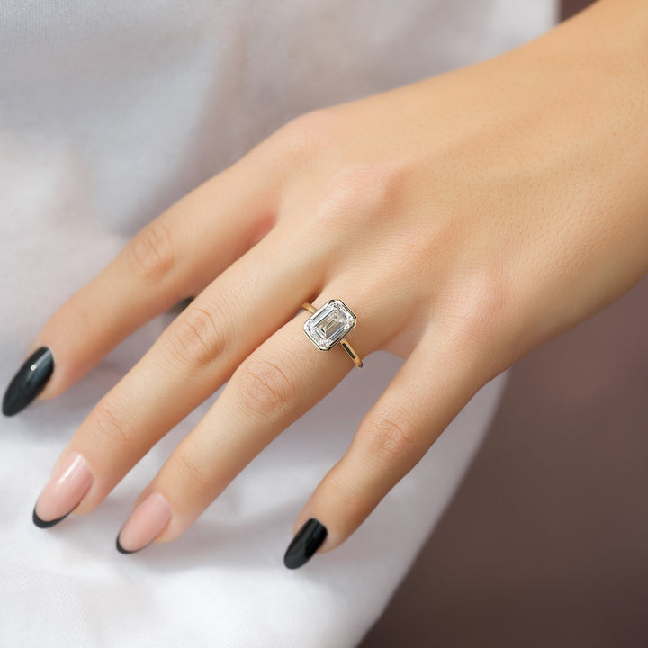 The Charlotte Set With A 2 Carat Emerald Lab Diamond